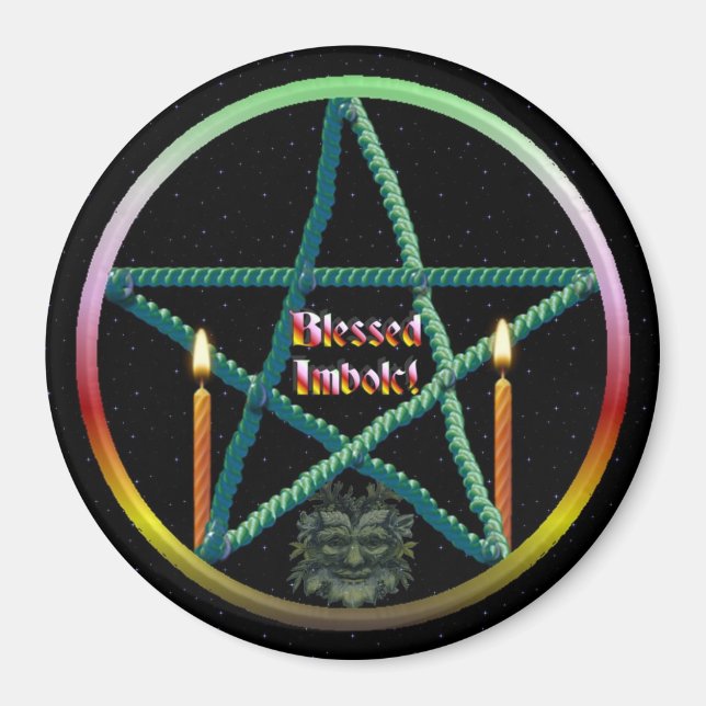 Imbolc Pentakeln Magnet (Framsidan)