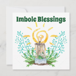 Imbolc Spiral Sunshine Candlelight & Greenery Julkort