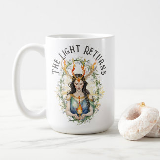 Imbolc Wiccan Goddess Flame & Snowdrowers Kaffemugg