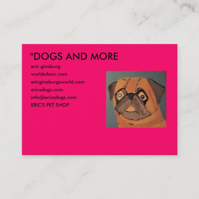 IMG_0135 "HUNDAR OCH MER, eric ginsburg, worldo… Visitkort (Framsida)