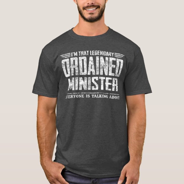 Imhat legendarisk vigd minister rolig t shirt (Framsida)