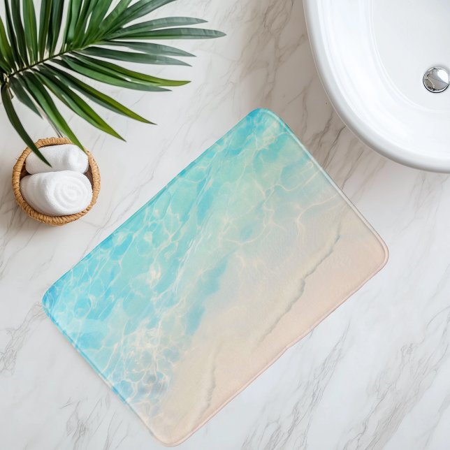 Imiterad strand sand under klart vatten anime stil badrumsmatta (Skapare uppladdad)