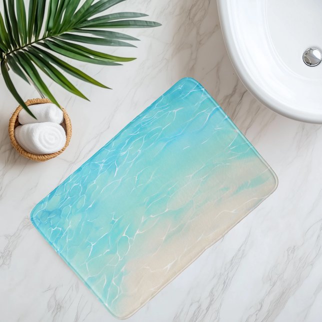 Imiterad strand sand under klart vatten anime stil badrumsmatta (Skapare uppladdad)