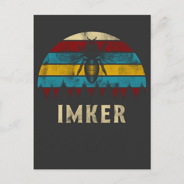 Imker Retro Biene Insekten Natur Design Vykort (Framsida)