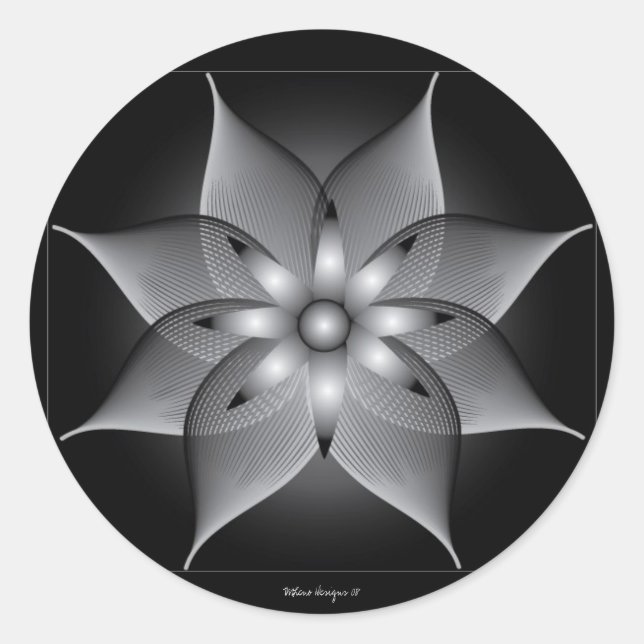 IMLeno-blomma Runt Klistermärke (Framsida)