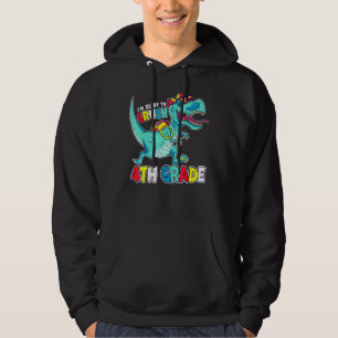 IMM-Redo till Crush 4th Klass Tecknad Stil T-Rex D Hoodie