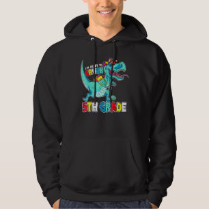 IMM-Redo till Crush 5th Klass Tecknad Stil T-Rex D Hoodie