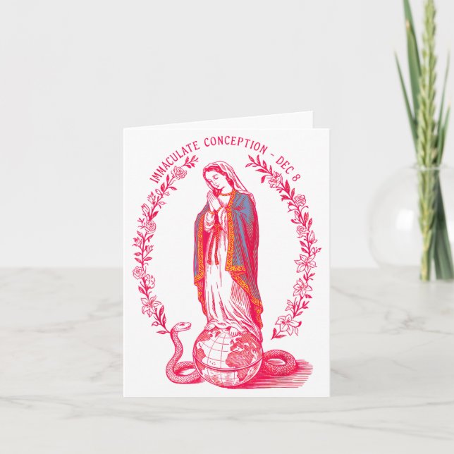 Immaculate Conception Dec 8 Virgin Mary Catholic D Kort (Framsida)