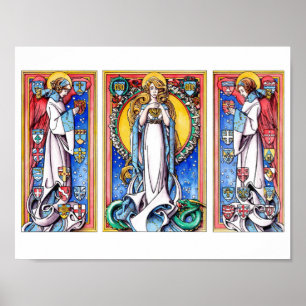 Immaculate Conception with Attendant Änglar Poster