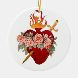 Immaculate Heart of Mary Ceramic Ornament