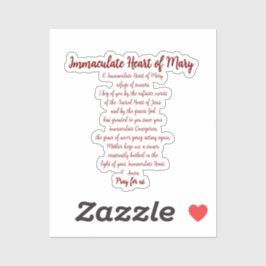 Immaculate Heart Prayer Vinyl Sticker Klistermärken