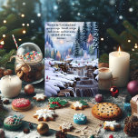 Immanuel Bible Verse Winter Woodlands Waterfalls Helg Vykort<br><div class="desc">Frostigt vinter-skogslandskap med fuktiga vattenfall. Scripture verse från Isaiah in the Kung James Heliga Bible: Isaiah 7:14 - "Därför skall Herren själv ge dig ett tecken; Behold,  en oskuld skall tänka och bära en son och kalla namn Immanuel".</div>
