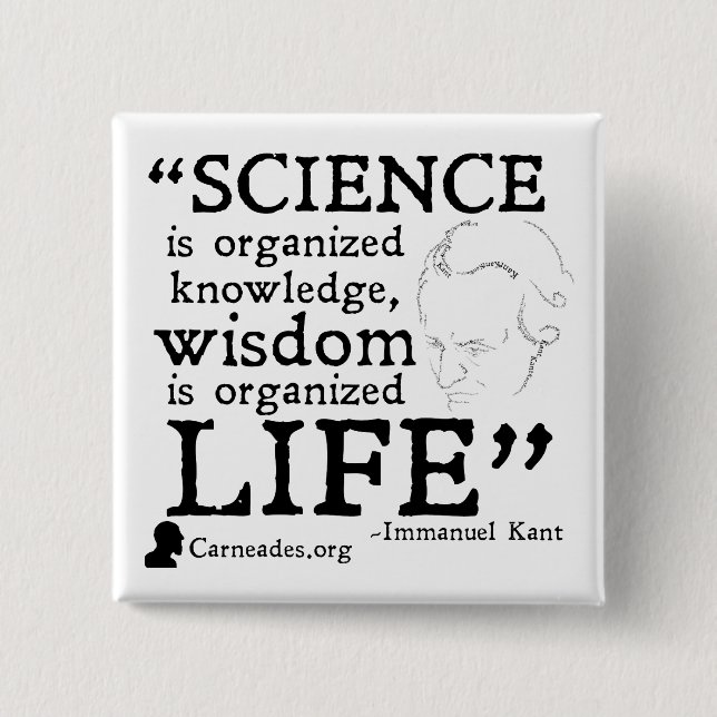 Immanuel Kant kvadrerar knäppas Knapp (Framsida)