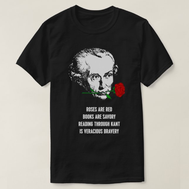 Immanuel Kant Ro är Red Philosophy Dikt T Shirt (Design framsida)