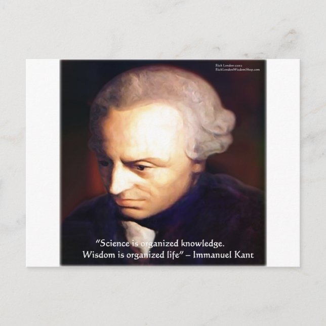 Immanuel Kant Vetenskap Vs Kunskap Citat Gåvor Vykort (Framsida)
