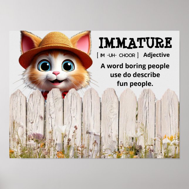 Immatura Hur människor beskriver roligtar Poster (Framsidan)