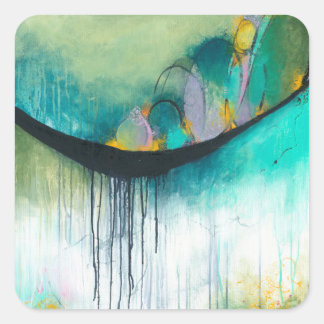 Immerse - Square Abstrakt Expressionism Art Fyrkantigt Klistermärke