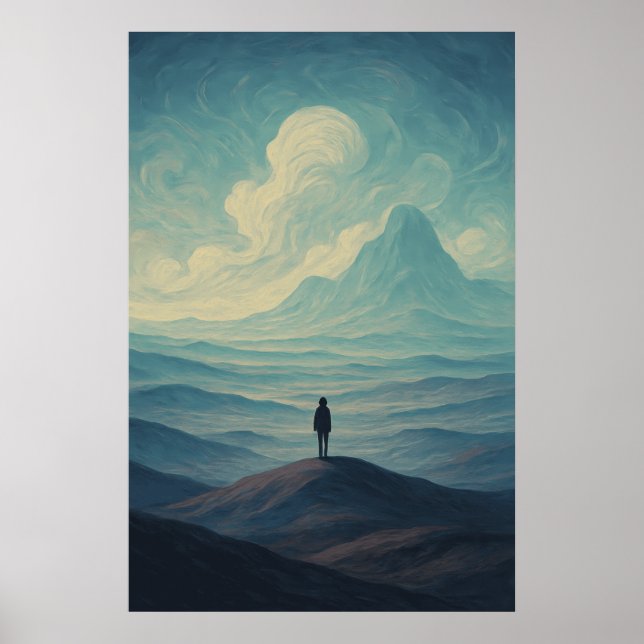 Immersive Dreamscape of Solitude | Surreal Mountai Poster (Framsidan)