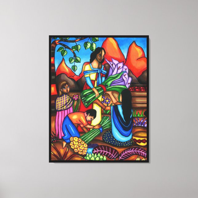Immigrant Farmers Colorful Abstract Original art   Canvastryck (Framsida)