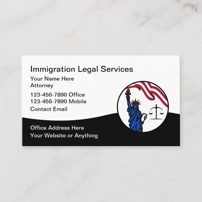 Immigration Naturalization Attorney Visitkort (Framsida)