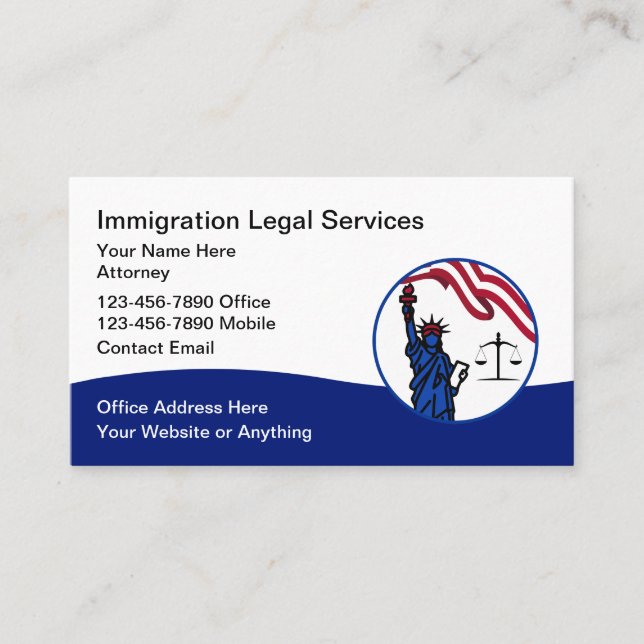 Immigration Naturalization Attorney Visitkort (Framsida)