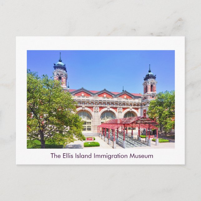Immigrationsmuseet på Ellis Meddelande Vykort (Framsida)