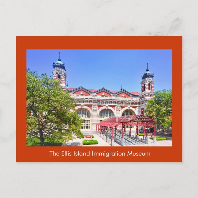 Immigrationsmuseet på Ellis Meddelande Vykort (Framsida)
