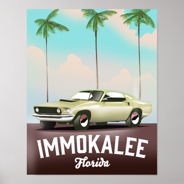 Immokalee Florida Supercar-resemappaffisch Poster (Framsidan)