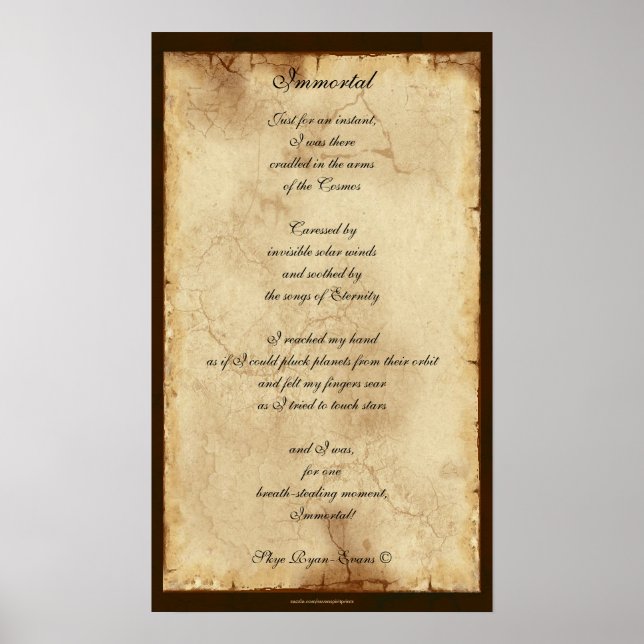 "Immortal" Poster Andlig Poetry (Framsidan)