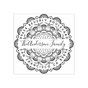 Immortalitet Mandala Typography Returadress Stämpel