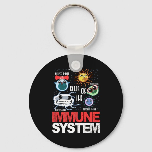 Immune System Cells Biology Cell Science Funny Nyckelring (Framsida)