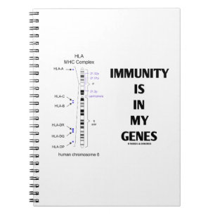 Immunitet är i min gener (immunologikromosom 6) anteckningsbok med spiral
