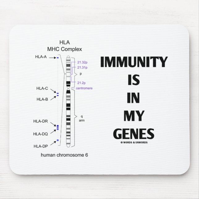 Immunitet är i min gener (immunologikromosom 6) musmatta (Framsidan)