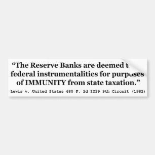 Immunitet för Federal Reserve Banker Lewis mot För Bildekal