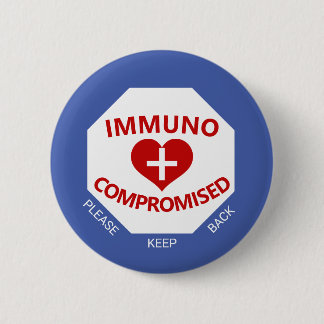 Immunkomprometterad - Behålla Bakblå och röd knapp