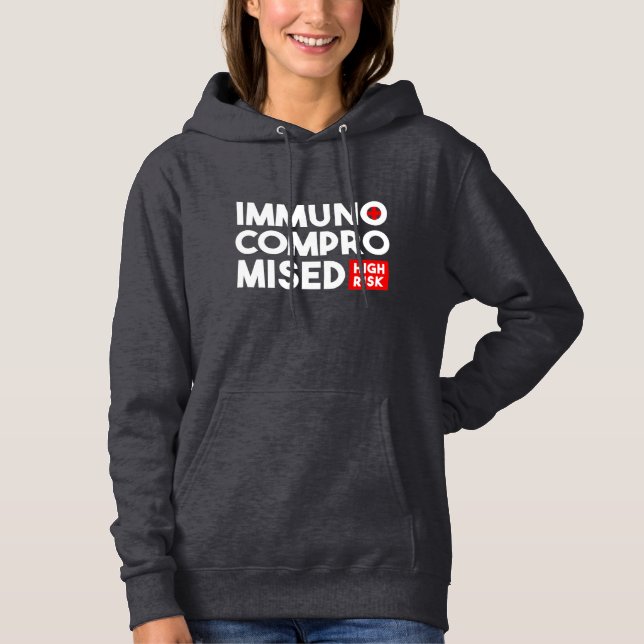 Immunkomprometterad hög risk, håll dig tillbaka t shirt (Framsida)