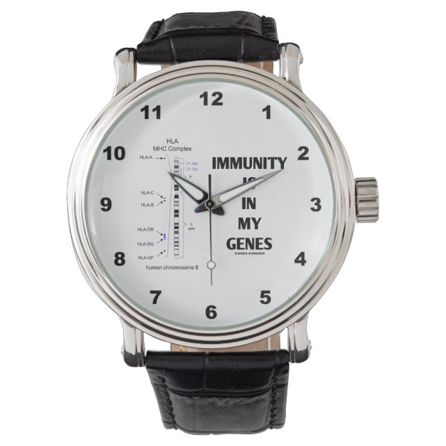 Immunologin finns i mina gener. armbandsur (Framsida)