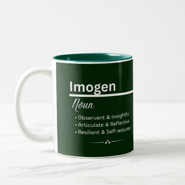 Imogen Personalized Name Coffee Mug Två-Tonad Mugg (Vänster)