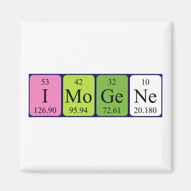 Imogene Periodisk bord namn magnet (Framsidan)