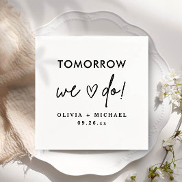 Imorgon gör vi en repetition av middagsblöjor pappersservett