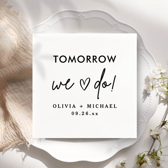 Imorgon gör vi en repetition av middagsblöjor pappersservett (Skapare uppladdad)