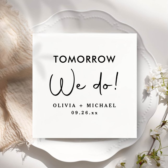 Imorgon gör vi en repetition av middagsblöjor pappersservett (Skapare uppladdad)