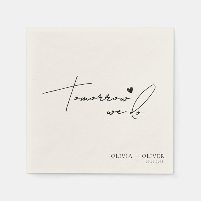 Imorgon ska vi hålla en repetitionsmiddag pappersservett (Framsidan)