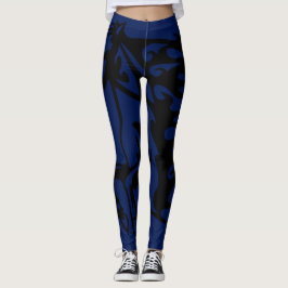 Impact Blue Pony Horse Stallion Bronco Line Art Leggings