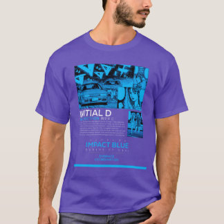 Impact Blue Street bära klädmerch Initial D T Shirt