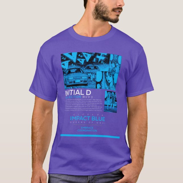 Impact Blue Street bära klädmerch Initial D T Shirt (Framsida)