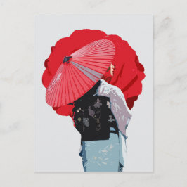 Impactante Vermelho Oriental Cultura Japão  Vykort