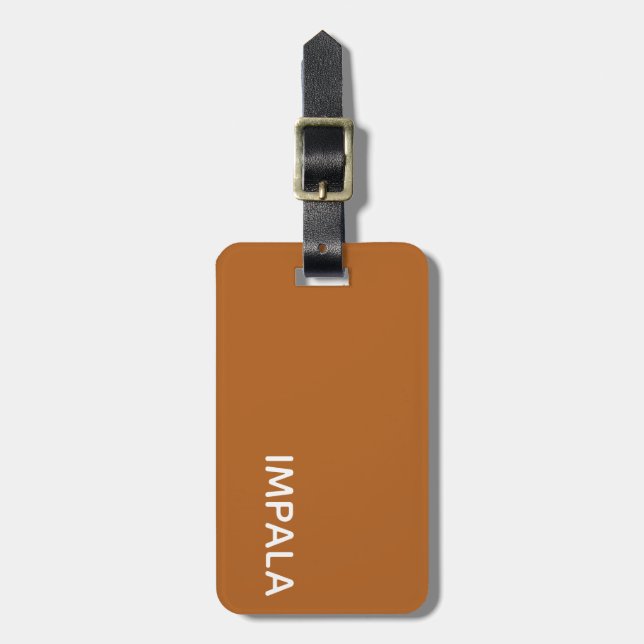 Impala brun färg namn bagagebricka (Vertikal Framsida)