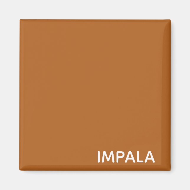 Impala brun färg namn magnet (Framsidan)