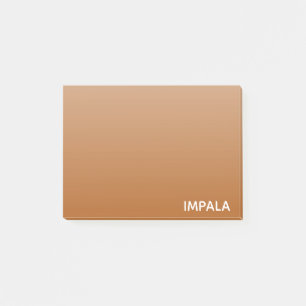 Impala brun färg namn post-it block